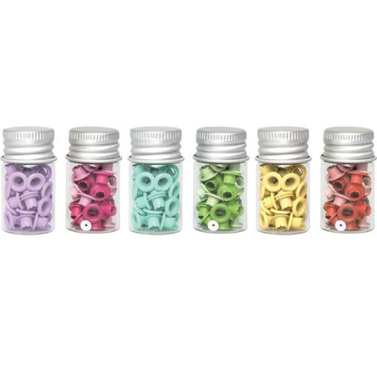 Medium Glass Jars / 6 Frascos de Vidrio Med. con Tapa Metálica Descontinuado We R Memory Keepers