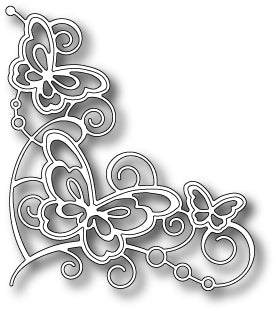 Bellina Corner Die / Suaje de Corte Esquina de Mariposa Descontinuado Poppy Stamps