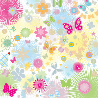 Blossoms &amp; Butterflies Stack 12 x 12 / Block Papel Flores y Mariposas Descontinuado DCWV