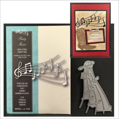 Party Music  Dies / Suaje de Corte Notas Musicales Descontinuado Memory Box