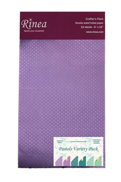 Pastels Foiled Papers 6"x12" / 12 Hojas de Papel Tipo Alumino Doble Cara Pasteles DESCONTINUADO Rinea