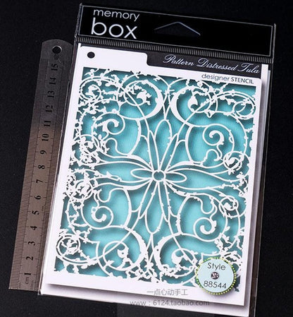 Pattern Distressed Tula Stencil / Plantilla Descontinuado Memory Box