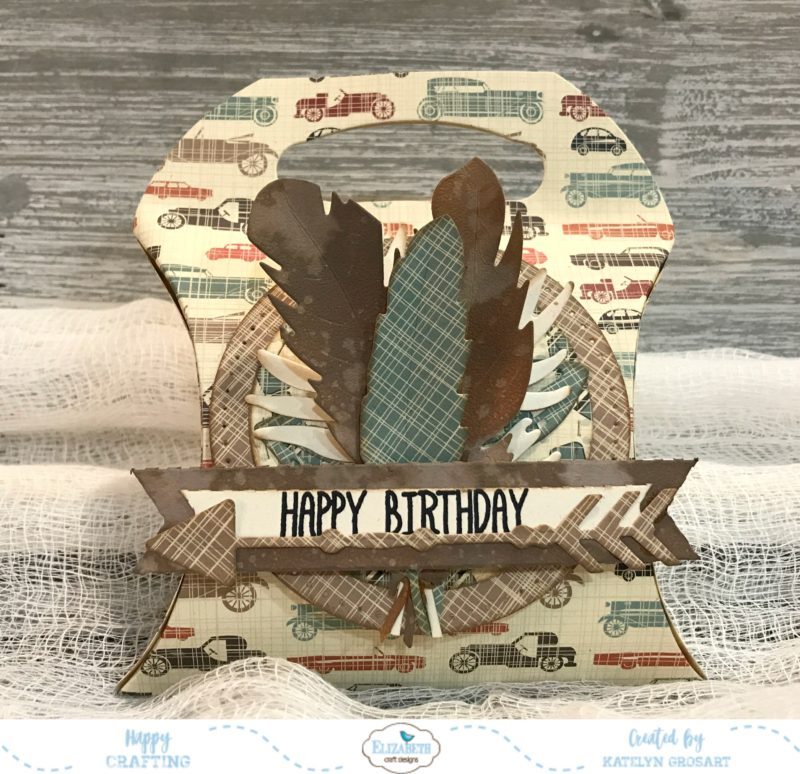 Pillow Box With Handle Die / Suaje de Caja Almohada con Agarradero Descontinuado Elizabeth Craft Designs