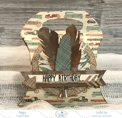 Pillow Box With Handle Die / Suaje de Caja Almohada con Agarradero Descontinuado Elizabeth Craft Designs