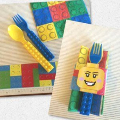 Color Brick Party Fork &amp; Spoon Set / Cucharas y Tenedores de Bloques DESCONTINUADO Fundamentals