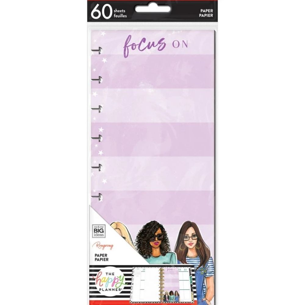 Happy Planner X Focus On Fill Paper Half / Hojas de Repuesto para Agenda Happy Planner Agendas y Journals Me &amp; My Big Ideas
