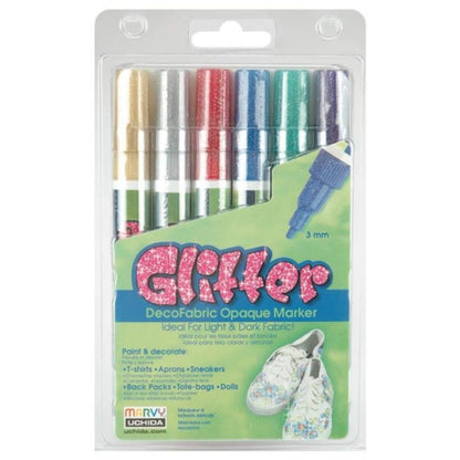 Glitter Fabric Markers 3mm / Marcadores con Brillitos para Tela Marcadores &amp; Plumones Marvy Uchida