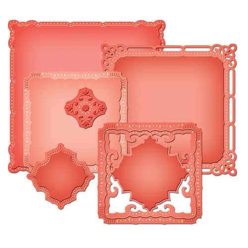 Marvelous Squares Dies and Emboss / Suaje y Realce Cuadros Maravillosos Descontinuado Spellbinders
