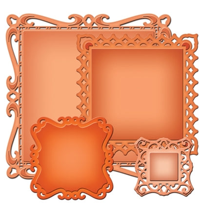 Nestabilities Decorative Elements Dies Captivating Squares / Suajes de Corte Cuadros Descontinuado Spellbinders