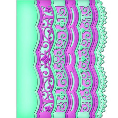 A2 Scalloped Borders Three Die / Suaje de Bordes Descontinuado Spellbinders