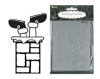 Santa in Chimney / Folder de Grabado Santa con Chimenea Descontinuado Darice
