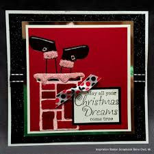 Santa in Chimney / Folder de Grabado Santa con Chimenea Descontinuado Darice