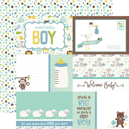 Kit Sweet Baby Boy / Papeles y Stickers Bebé Descontinuado Echo Park