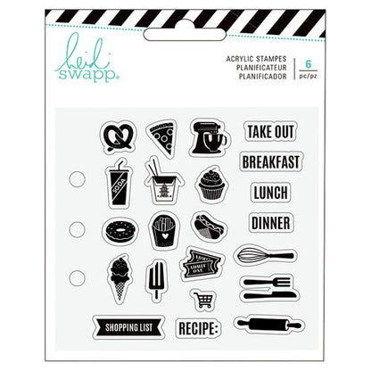 Memory Planner Clear Stamps Fresh Start Food / Sellos de Comida para Agenda Descontinuado Heidi Swapp