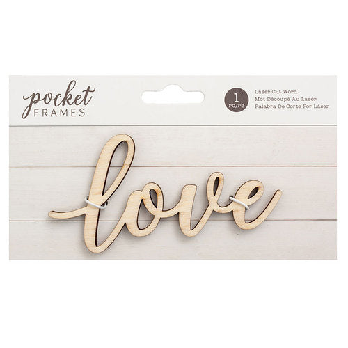 Laser Cut Word / Palabra Love Recortada en Madera Descontinuado American Crafts
