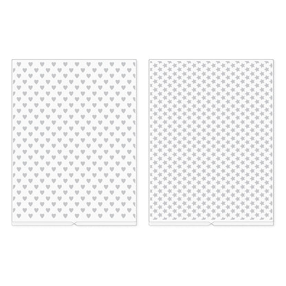 Hearts &amp; Stars Embossing Folders / Folders de Grabado Corazones y Estrellas Descontinuado We R Memory Keepers