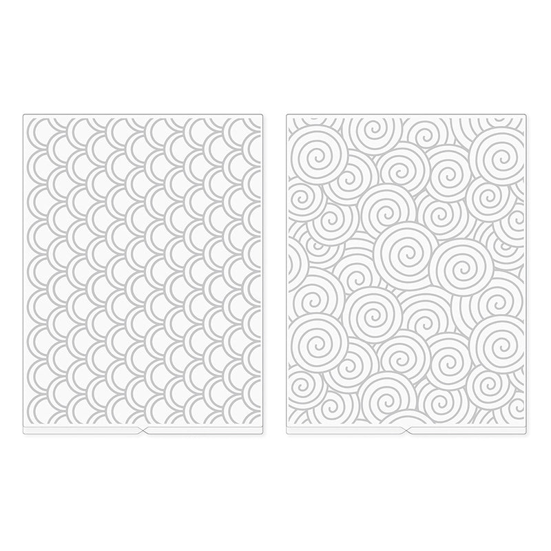 Swirls &amp; Scallops Embossing Folders / Folders de Grabado Remolinos y Escalopas Descontinuado We R Memory Keepers