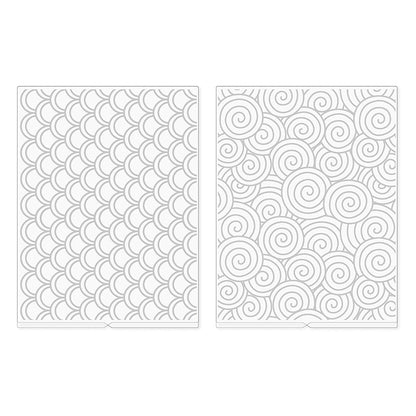 Swirls &amp; Scallops Embossing Folders / Folders de Grabado Remolinos y Escalopas Descontinuado We R Memory Keepers