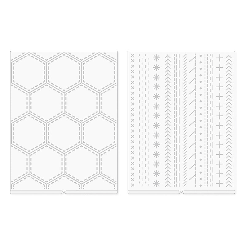 Paige Evans Embossing Folders / Folders de Grabado Hojas de Lineas y Panal Descontinuado We R Memory Keepers