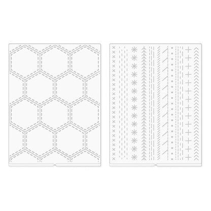 Paige Evans Embossing Folders / Folders de Grabado Hojas de Lineas y Panal Descontinuado We R Memory Keepers