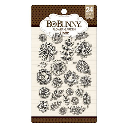 Flower Garden Stamps / Sellos de Polímero de Flores Descontinuado BoBunny