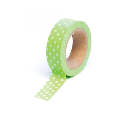 Washi Tape Polka Dot Green / Cinta Adhesiva Puntitos Descontinuado Queen&amp;Co