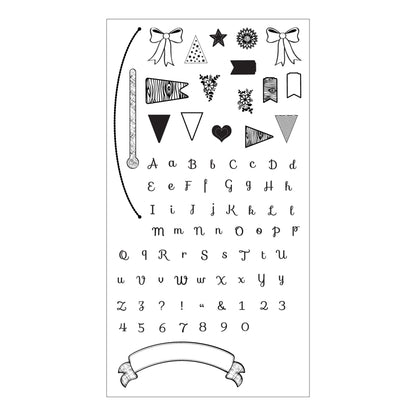 Banners &amp; Alphabet Stamps / Sellos Acrílicos Alfabetos y Accesorios Descontinuado Sizzix