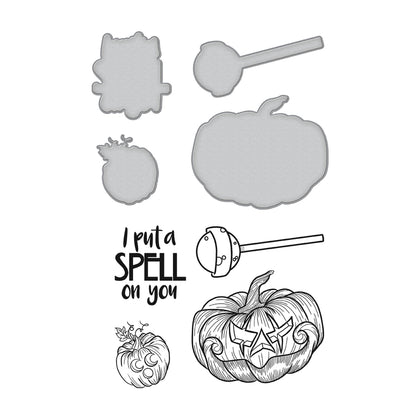 Spell On You Dies &amp; Stamps Set / Suajes de Corte y Sellos de Hechizo Descontinuado Spellbinders
