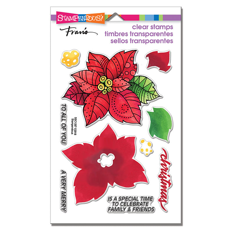 Perfectly Clear Stamps Poinsettia Parts / Sellos de PolÃmero Noche Buena Sellos Stampendous