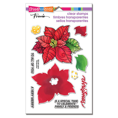 Perfectly Clear Stamps Poinsettia Parts / Sellos de Polímero Noche Buena Sellos Stampendous