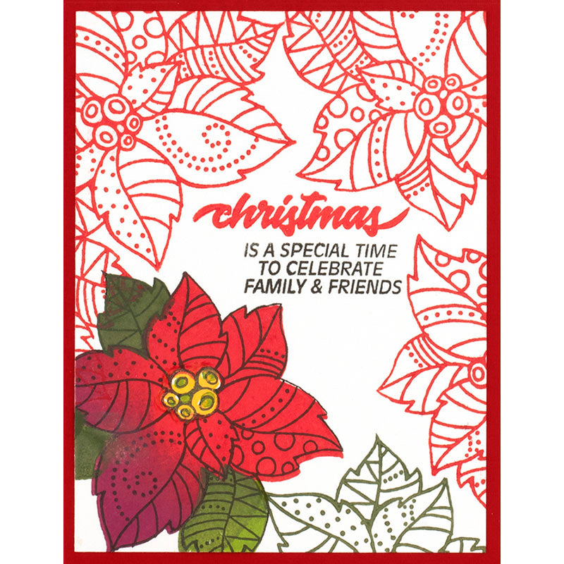 Perfectly Clear Stamps Poinsettia Parts / Sellos de PolÃmero Noche Buena Sellos Stampendous