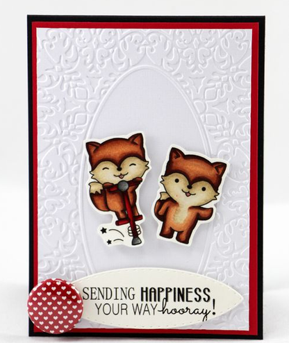 Cling Mounted Rubber Stamps and Dies Outdoor Play / Sellos Cling y Suajes de Osos y Zorros Descontinuado LDRS Creative