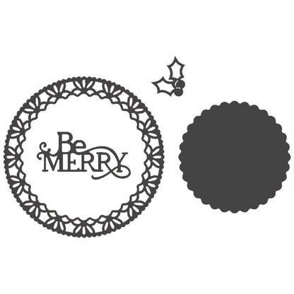 Be Merry Lace Doily Die / Suaje de Blonda Navideña Dados de Corte / Suajes / Troqueles Ultimate Crafts