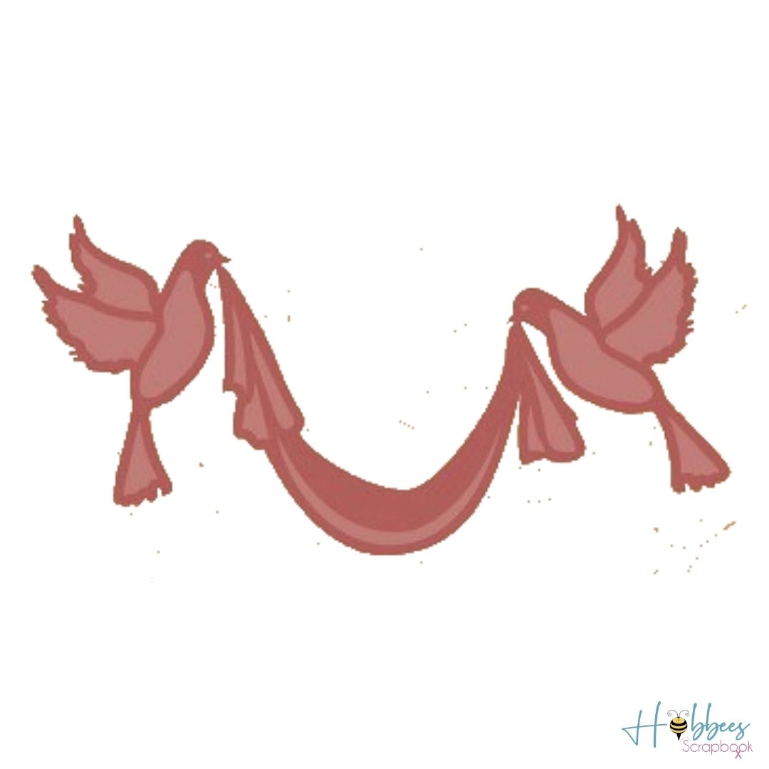 Doves With Ribbon Cutting Die / Suaje de Palomas con Listón