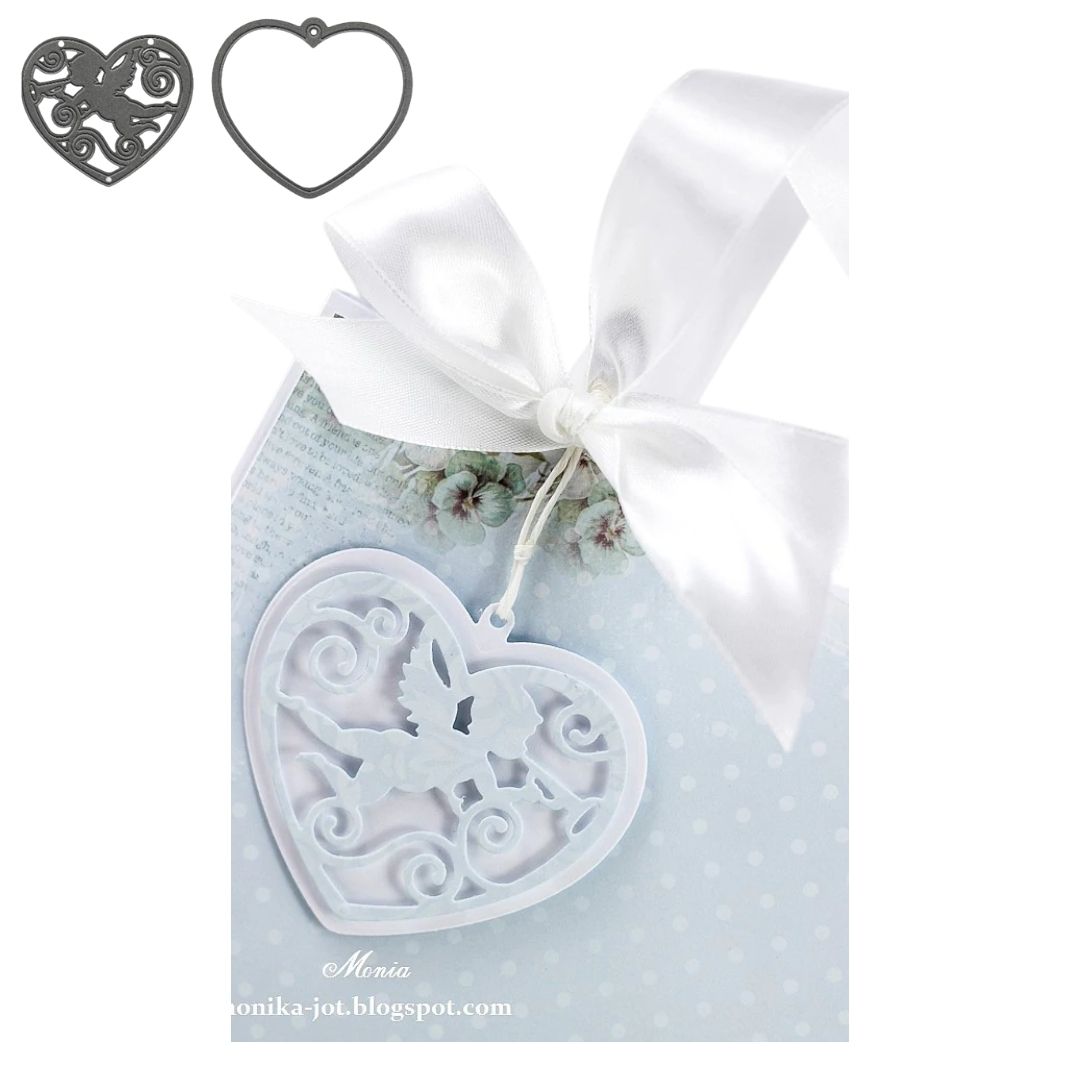 Suaje de corte corazón con filigrana / Craftables Filigree Angel Heart Descontinuado Marianne design