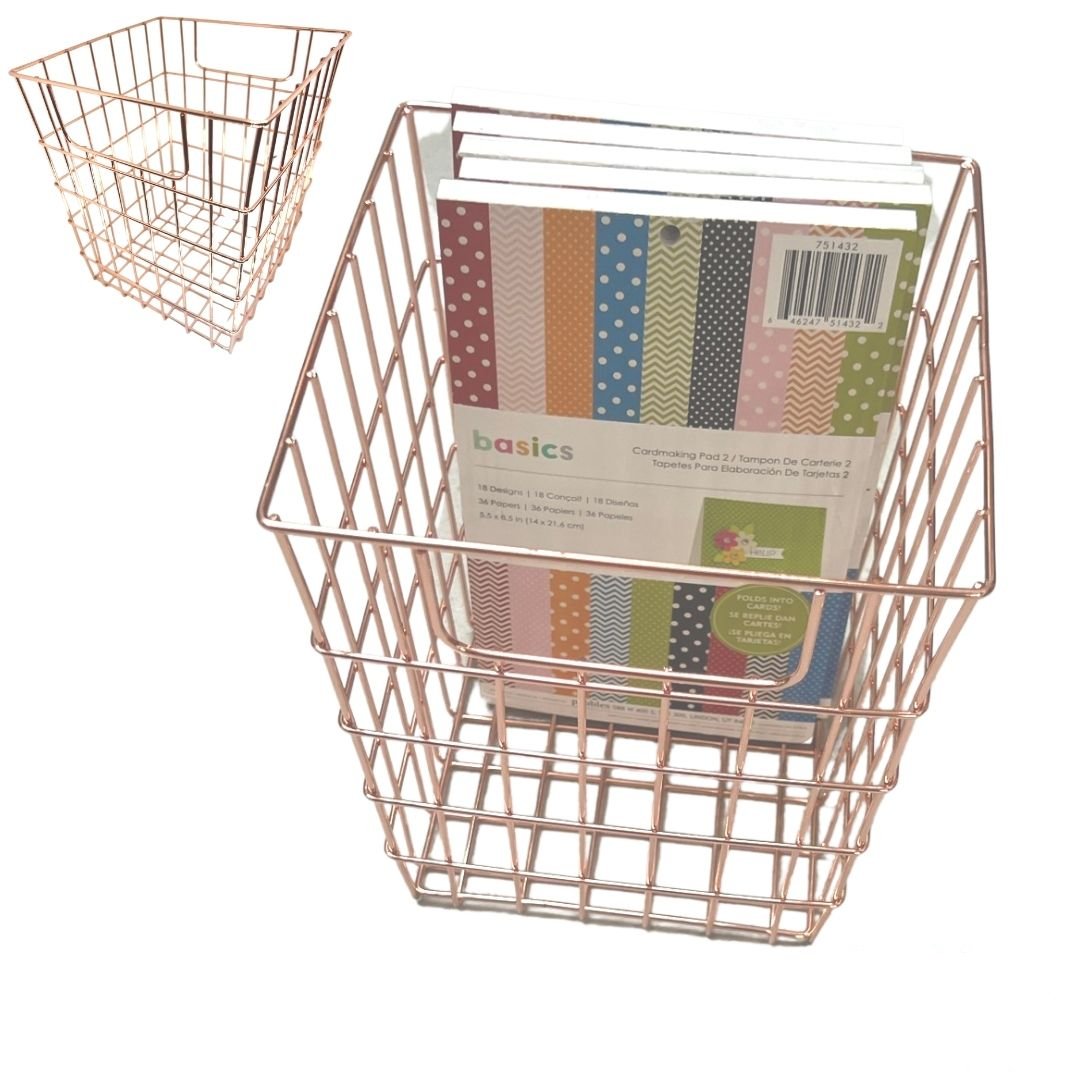 Canasta Organizadora Oro Rosa Almacenamiento y Organización Home Line