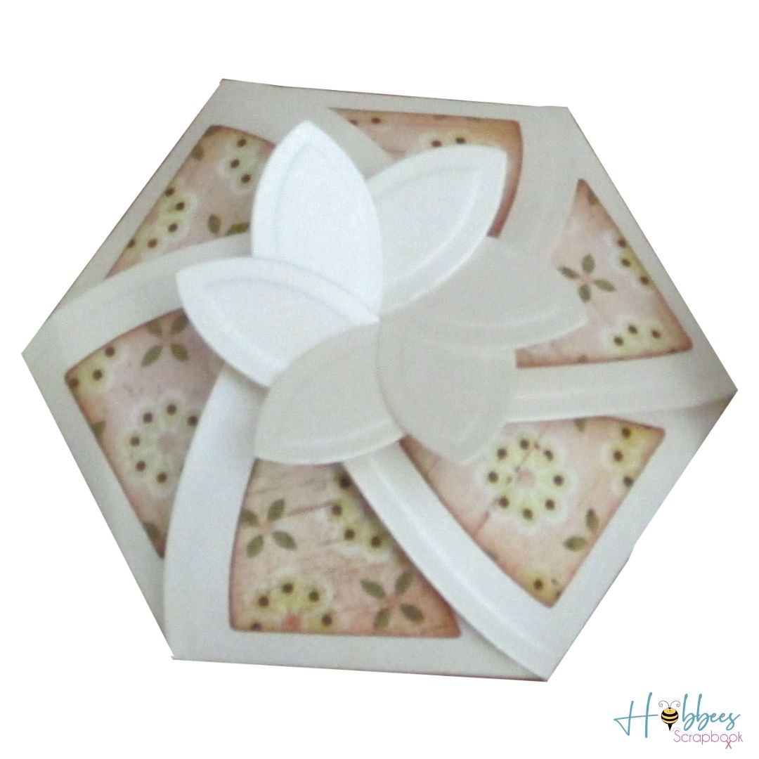 Hexagon Pinwheel Top Box / Cajita Hexagonal Rosa Dados de Corte / Suajes / Troqueles Spellbinders