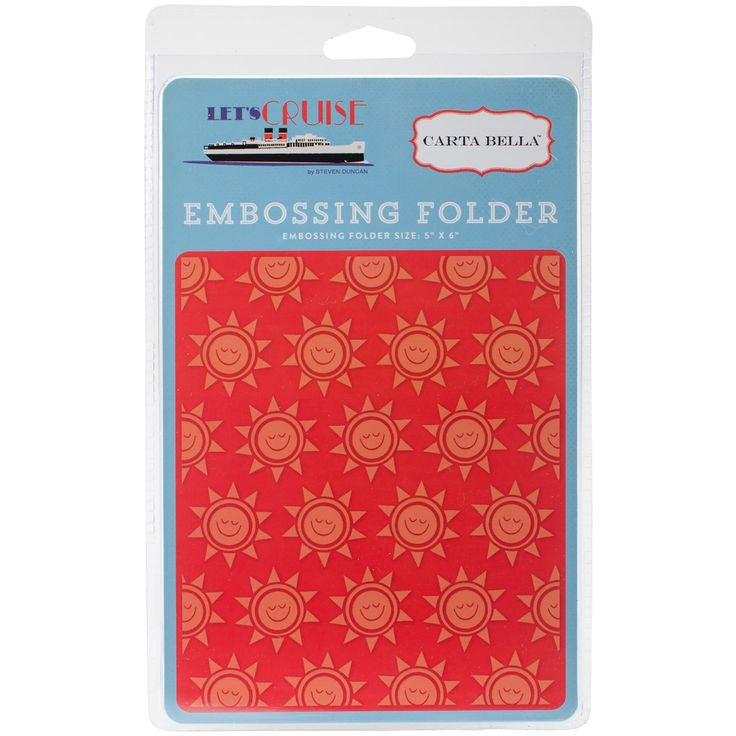 Smiling Sunshine Embossing Folder / Folder de Grabado Fondo de Soles Folders de Grabado Carta Bella
