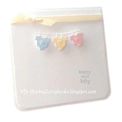 Suaje de Corte de Tendedero de Ropa de bebe / Baby Clothes Descontinuado Memory Box