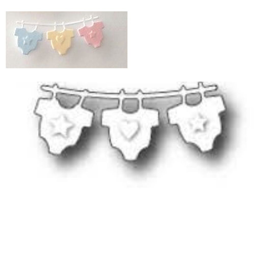 Suaje de Corte de Tendedero de Ropa de bebe / Baby Clothes Descontinuado Memory Box
