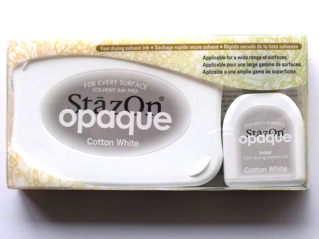 Stazon Opaque Cotton White / Tinta Opaca Blanco Algodón Tintas TSUKINEKO