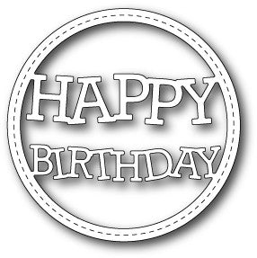 Stiched Happy Birthaday Circle Frame Die / Suaje de Feliz Cimpleaños Descontinuado Memory Box