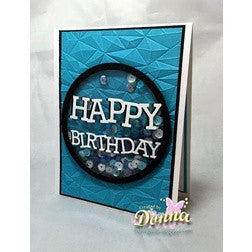Stiched Happy Birthaday Circle Frame Die / Suaje de Feliz Cimpleaños Descontinuado Memory Box