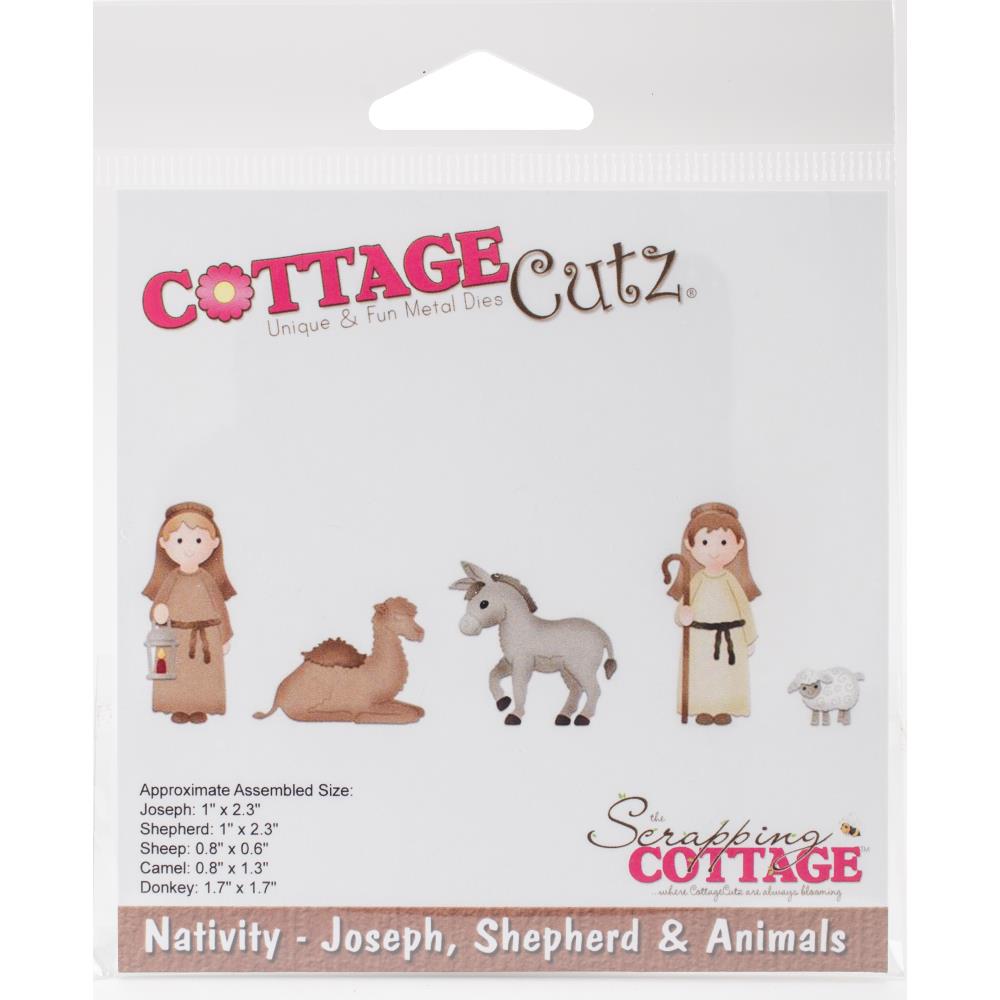 Dies Nativity- Joseph, Shepherd &amp; Animals / Suaje Pastores y Animales Descontinuado Cottage Cutz