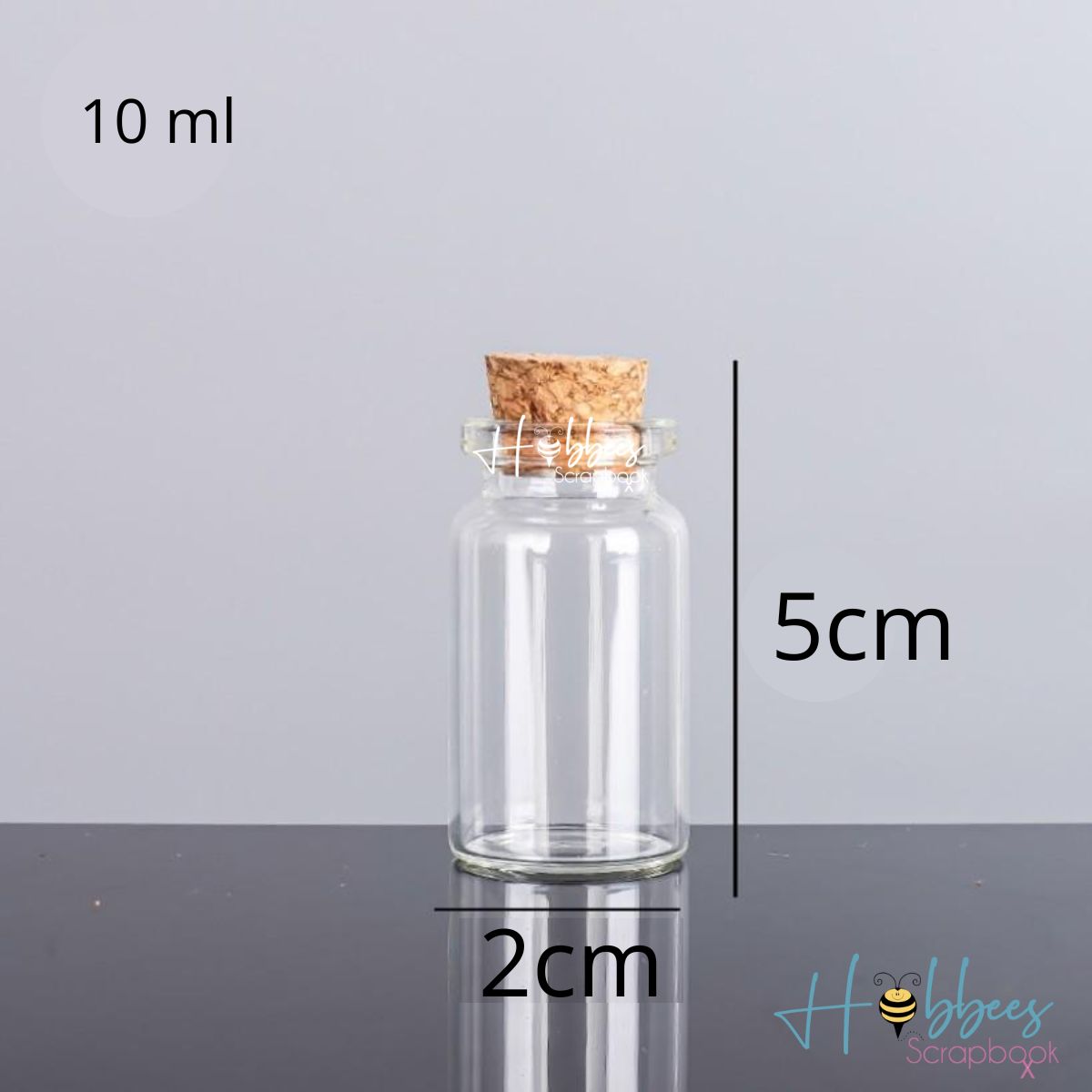 6 Frasquitos de Vidrio con Tapa de Corcho 10ml Descontinuado Hobbees