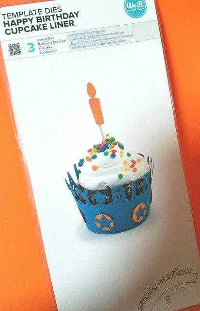Template Dies Happy Birthday Cupcake Liner / Suaje de Cupcake de Cumpleaños Dados de Corte / Suajes / Troqueles LifeStyle Crafts