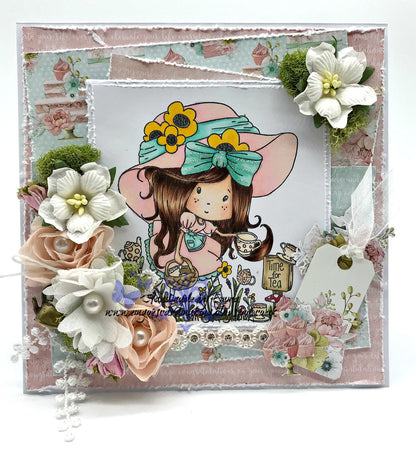 Cling Mounted Rubber Stamps Pick Your Own Tea / Sello Cling Hora del Té Descontinuado LDRS Creative