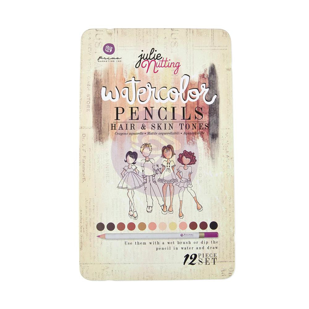 Watercolor Pencils Hair &amp; Skin Tones / 12 lápices de acuarela con Tonos de Cabello y Piel Descontinuado Prima Marketing