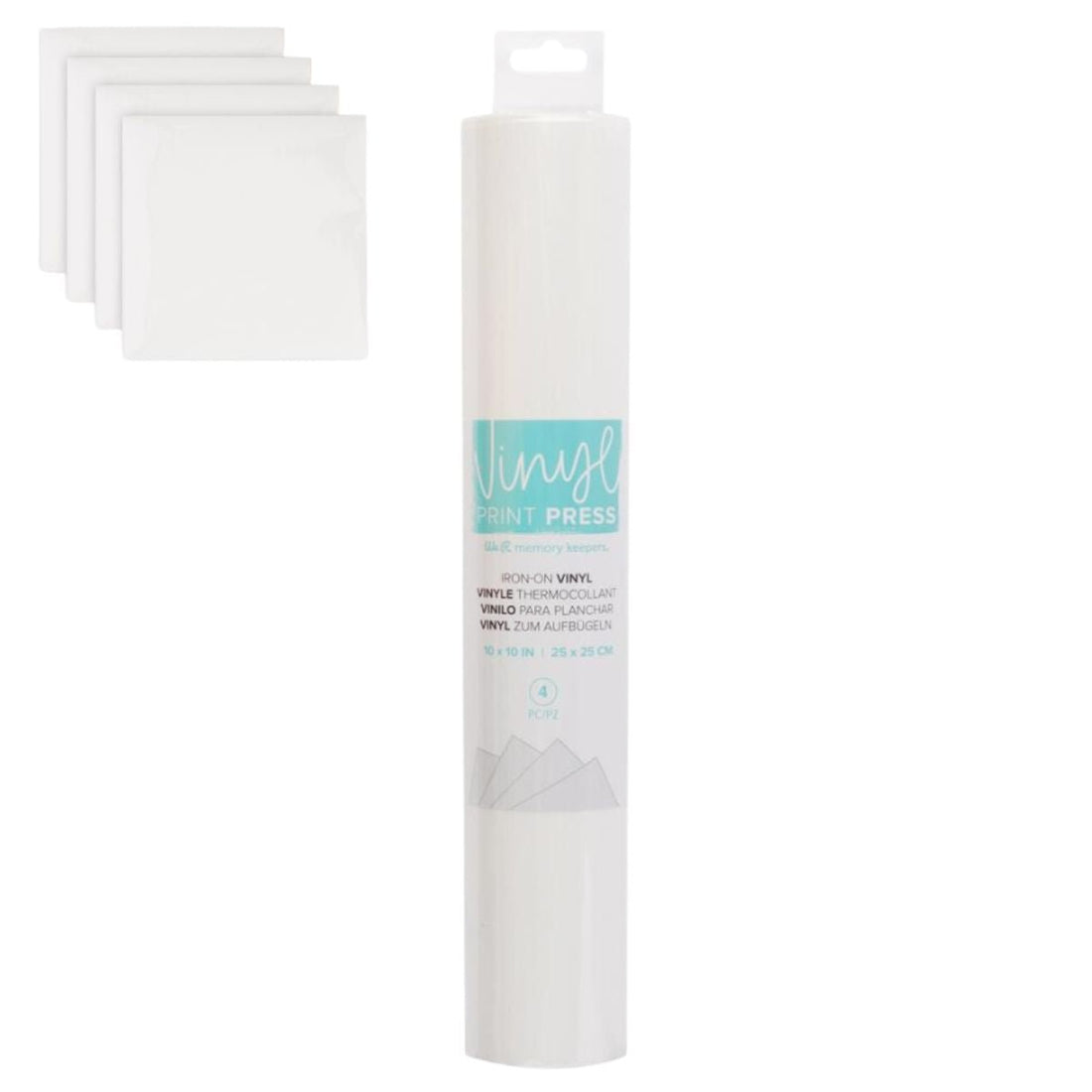 Vinyl Print Press Iron-On Vinyl / Hojas de Vinil Blanco para Impresión 10&quot; Viniles We R Memory Keepers