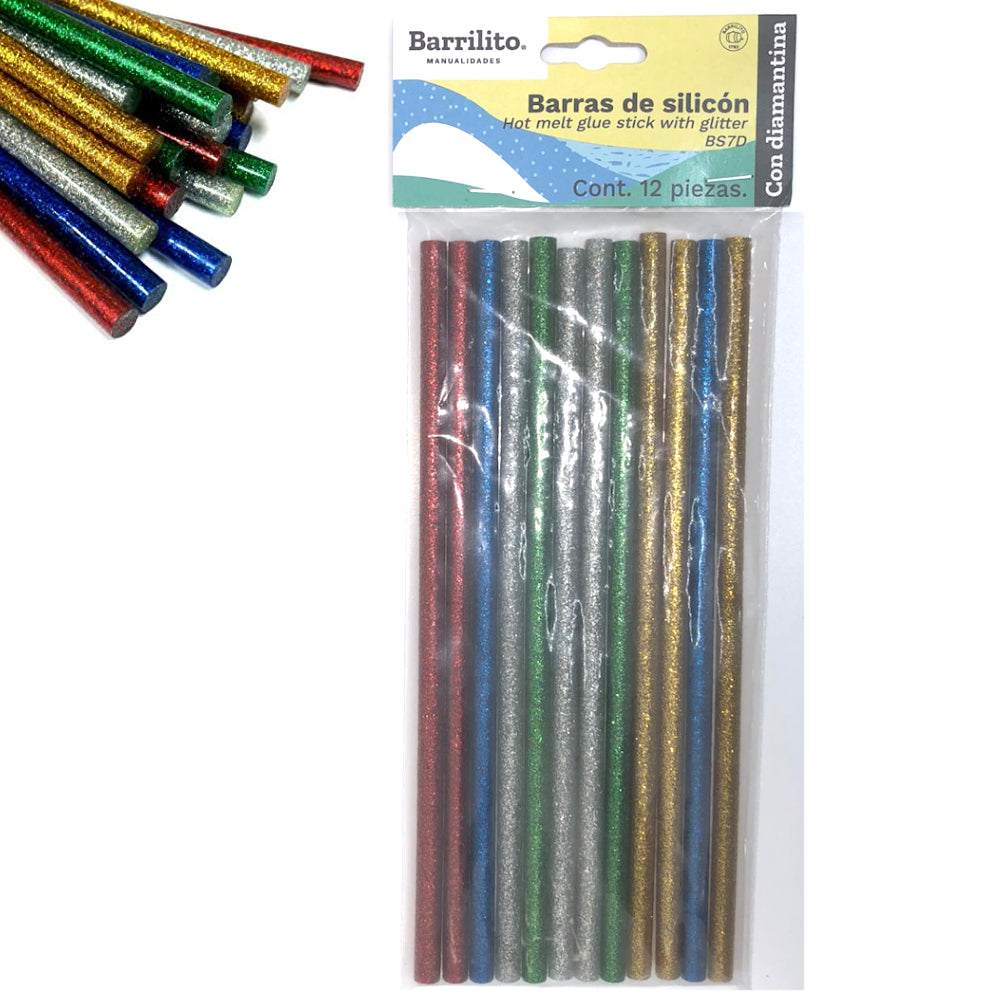 Barras Mini de Silicón con Brillitos DESCONTINUADO Barrilito